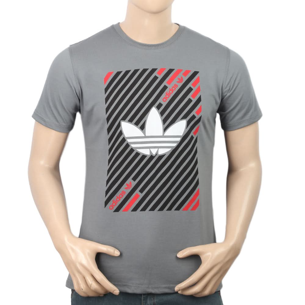 Men's Half Sleeves Printed T-Shirt - Grey, Men, T-Shirts And Polos, Chase Value, Chase Value