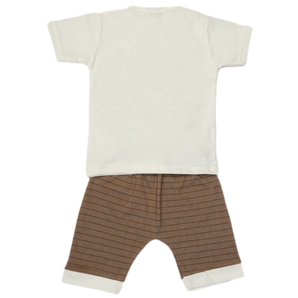 Boys 2 Pcs Suit Half Sleeves - White, Kids, Boys Sets And Suits, Chase Value, Chase Value