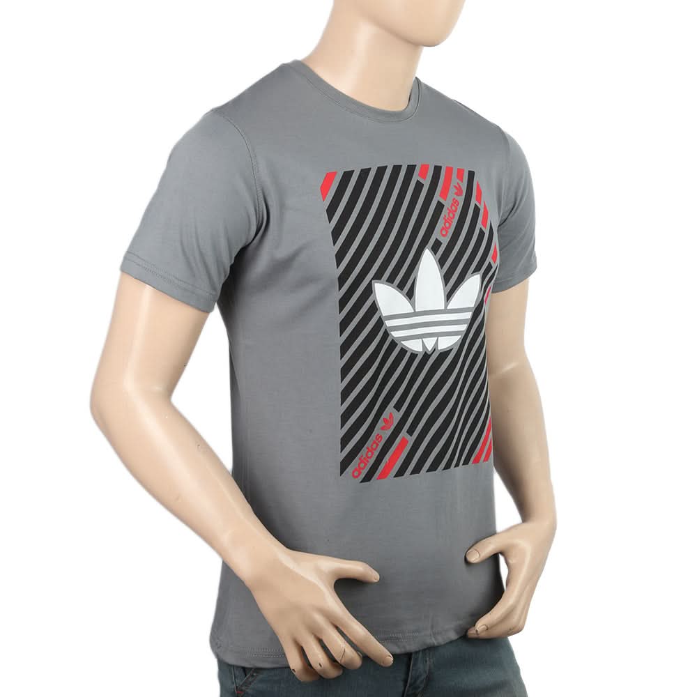 Men's Half Sleeves Printed T-Shirt - Grey, Men, T-Shirts And Polos, Chase Value, Chase Value