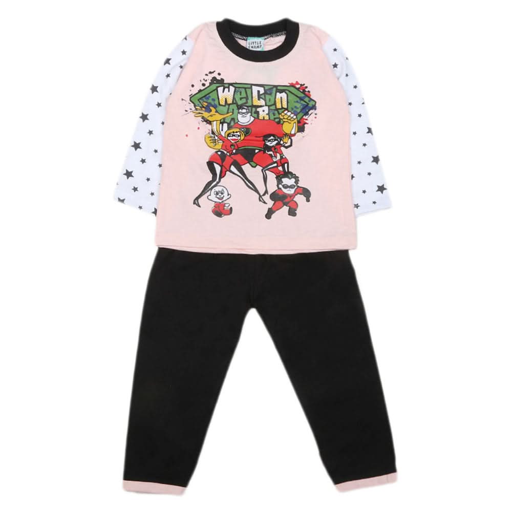 Boys Full Sleeves 2 Pcs Suit - Pink, Kids, Boys Sets And Suits, Chase Value, Chase Value