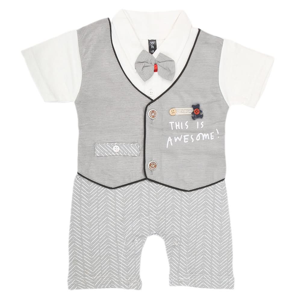 Newborn Boys Romper 43105 - Grey, Kids, NB Boys Rompers, Chase Value, Chase Value