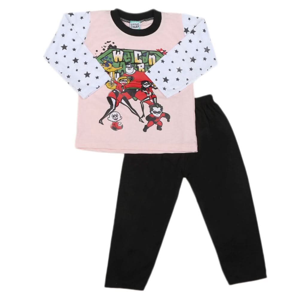 Boys Full Sleeves 2 Pcs Suit - Pink, Kids, Boys Sets And Suits, Chase Value, Chase Value