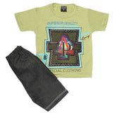 Boys 2 Pcs Suit Half Sleeves - Green, Kids, Boys Sets And Suits, Chase Value, Chase Value