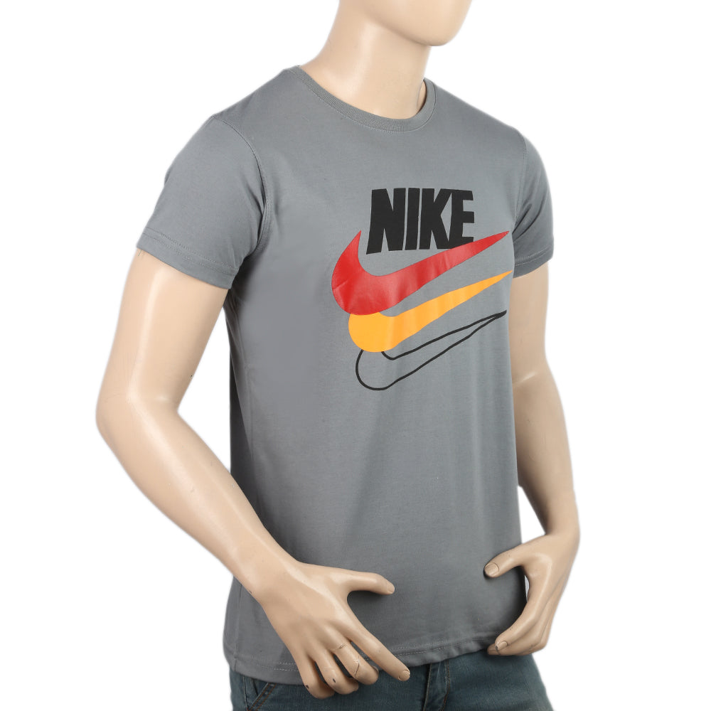 Men's Half Sleeves Printed T-Shirt - Grey, Men, T-Shirts And Polos, Chase Value, Chase Value