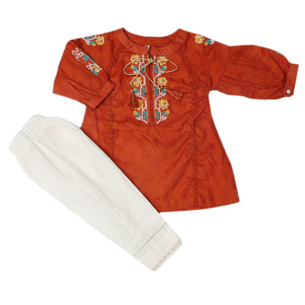 Girls Shalwar Suit - Rust, Girls Shalwar Kameez, Chase Value, Chase Value