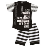 Boys 2 Pcs Suit Half Sleeves - Black, Kids, Boys Sets And Suits, Chase Value, Chase Value