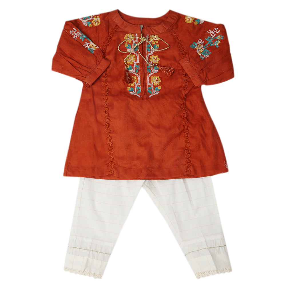 Girls Shalwar Suit - Rust, Girls Shalwar Kameez, Chase Value, Chase Value