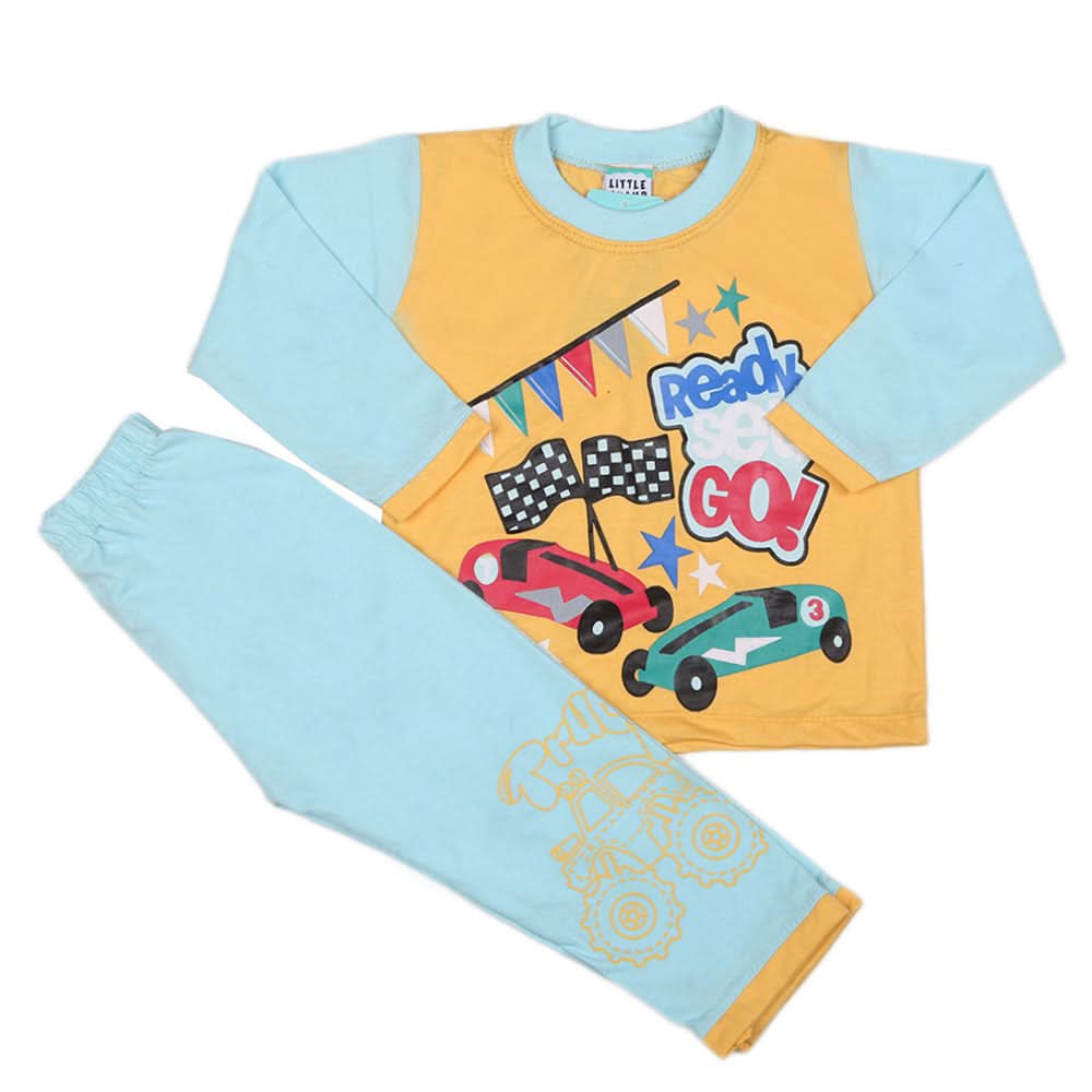 Boys Full Sleeves 2 Pcs Suit - Yellow, Kids, Boys Sets And Suits, Chase Value, Chase Value