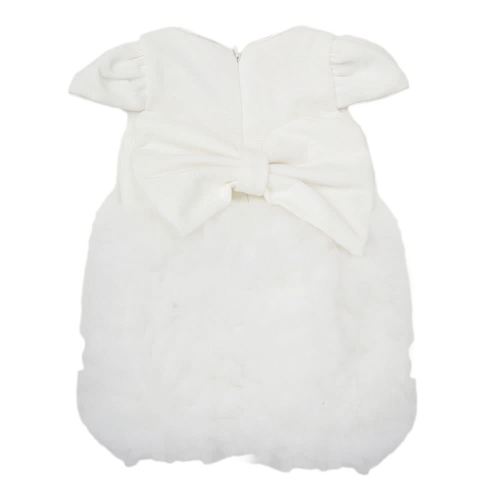 Newborn Girls Frock 4049 J45 - White, Kids, New Born Girls Frocks, Chase Value, Chase Value