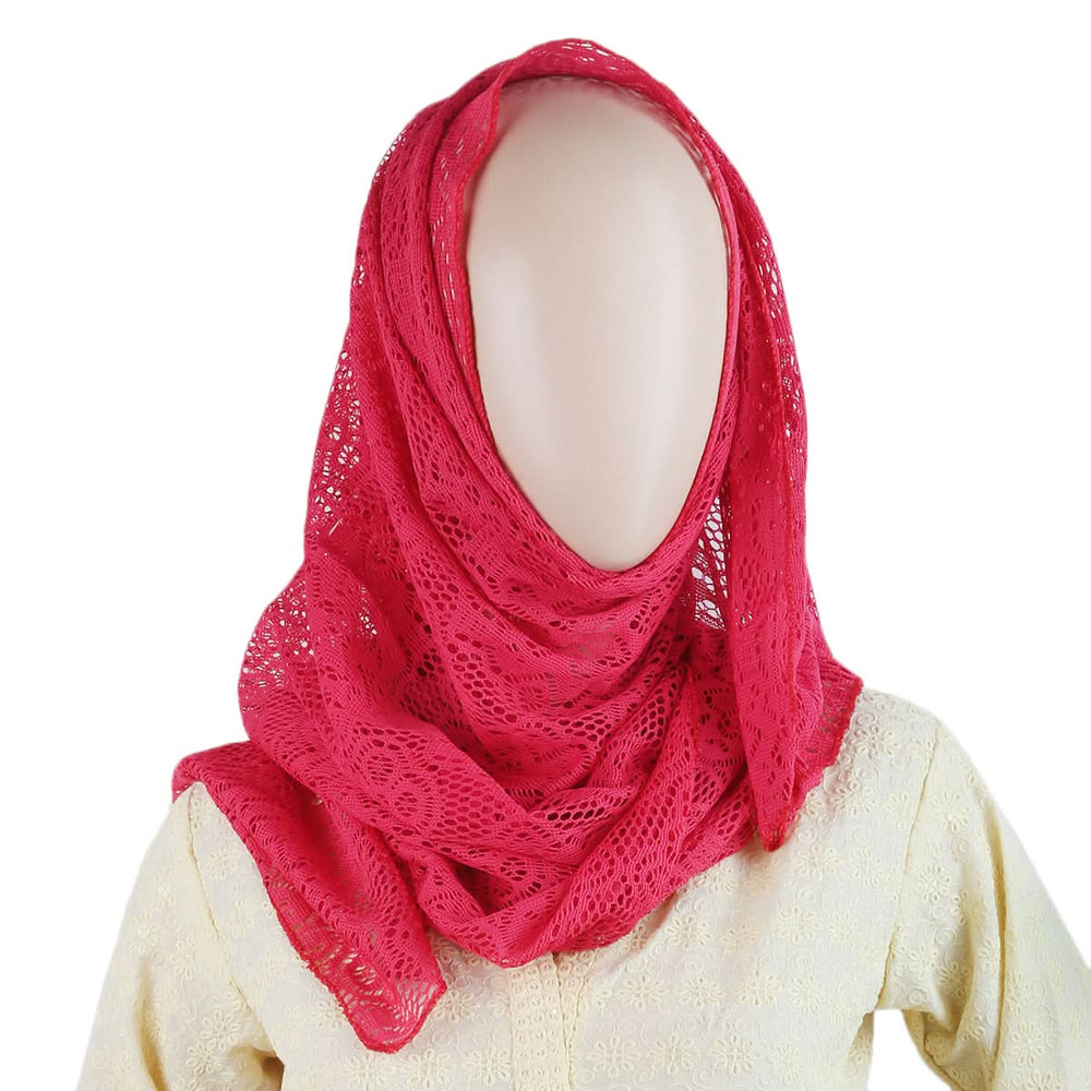 Women Net Scarf - Dark Pink, Women, Shawls And Scarves, Chase Value, Chase Value