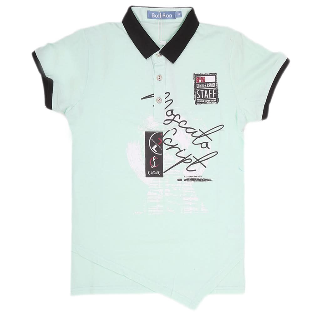 Boys Half Sleeves Round Neck T-Shirt - Cyan, Kids, Boys T-Shirts, Chase Value, Chase Value