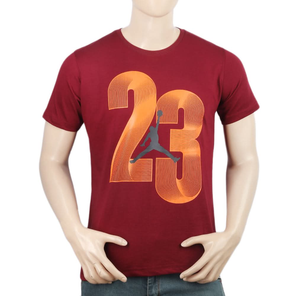 Men's Half Sleeves Printed T-Shirt - Maroon, Men, T-Shirts And Polos, Chase Value, Chase Value