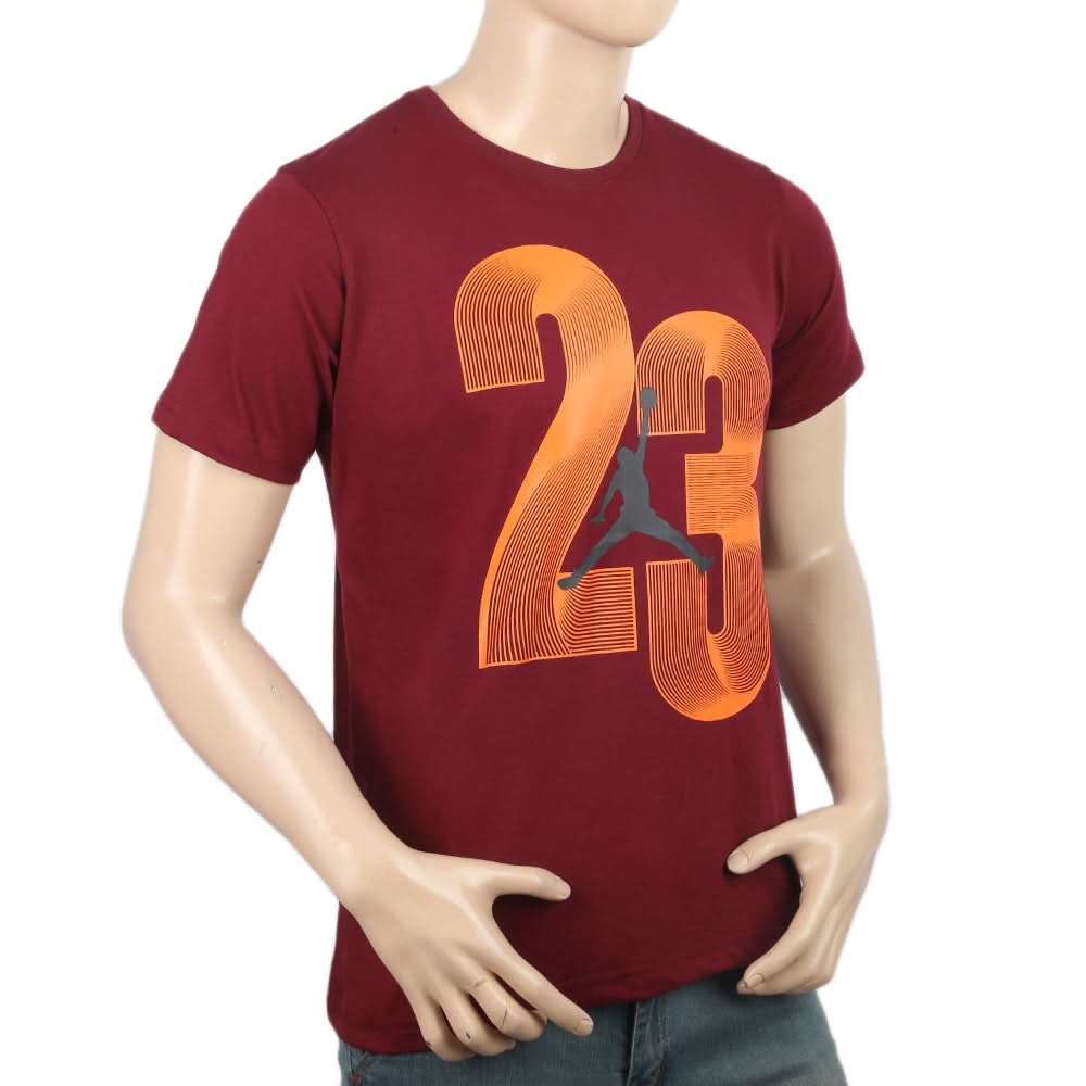 Men's Half Sleeves Printed T-Shirt - Maroon, Men, T-Shirts And Polos, Chase Value, Chase Value