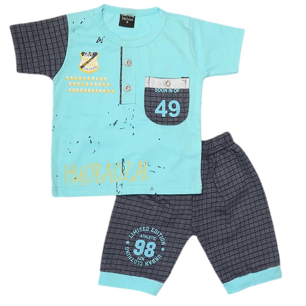 Boys 2 Pcs Suit Half Sleeves - Blue, Kids, Boys Sets And Suits, Chase Value, Chase Value