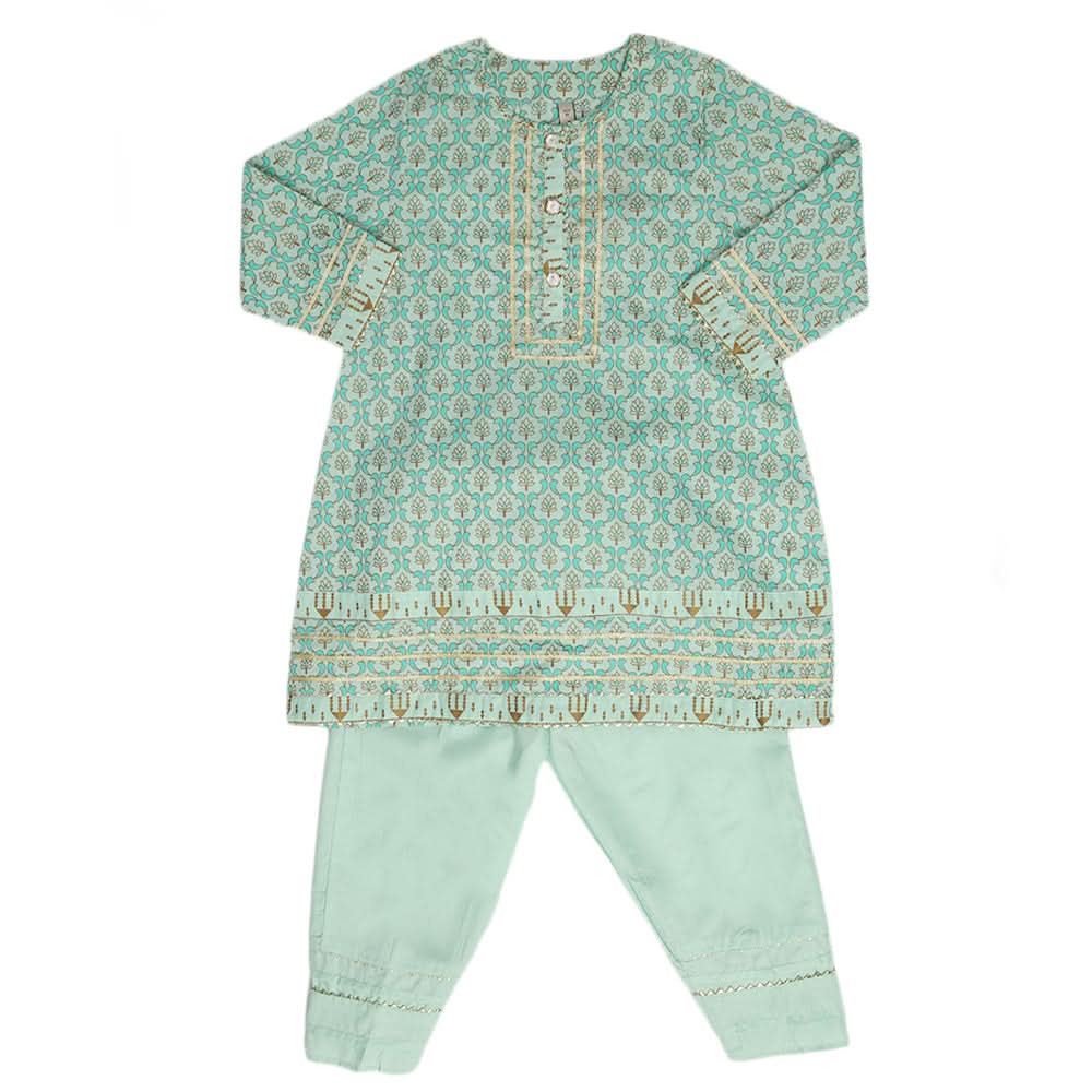 Girls Shalwar Suit - Green, Girls Shalwar Kameez, Chase Value, Chase Value