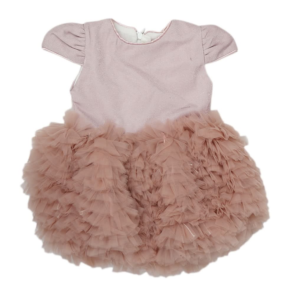 Newborn Girls Frock 4049 J45 - Tea Pink, Kids, New Born Girls Frocks, Chase Value, Chase Value