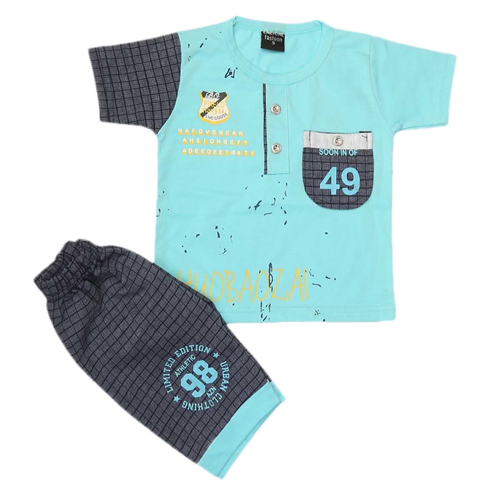 Boys 2 Pcs Suit Half Sleeves - Blue, Kids, Boys Sets And Suits, Chase Value, Chase Value