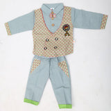 Newborn Boys Full Sleeves Suit - Steel Blue, Kids, NB Boys Sets And Suits, Chase Value, Chase Value