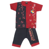 Boys 2 Pcs Suit Half Sleeves - Maroon, Kids, Boys Sets And Suits, Chase Value, Chase Value