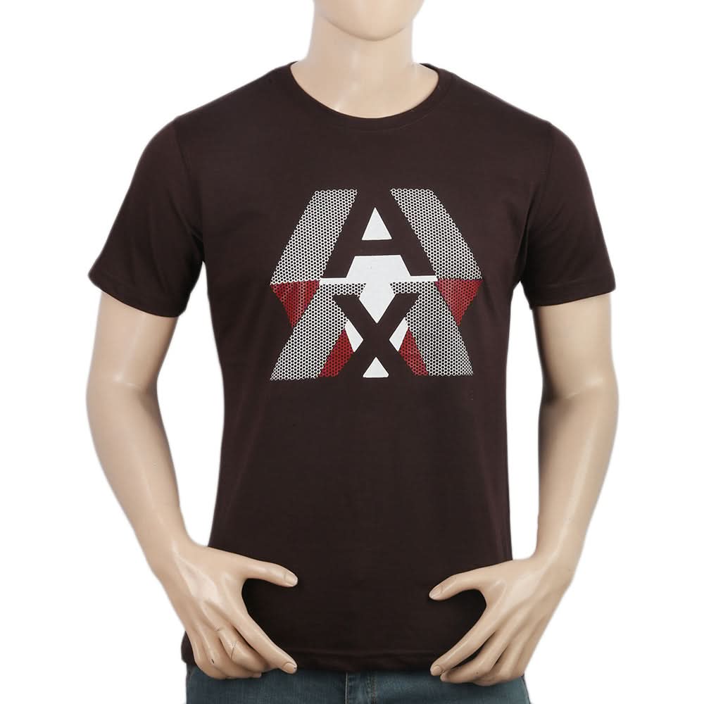 Men's Half Sleeves Printed T-Shirt - Dark Brown, Men, T-Shirts And Polos, Chase Value, Chase Value