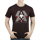 Men's Half Sleeves Printed T-Shirt - Dark Brown, Men, T-Shirts And Polos, Chase Value, Chase Value