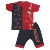 Boys 2 Pcs Suit Half Sleeves - Maroon, Kids, Boys Sets And Suits, Chase Value, Chase Value