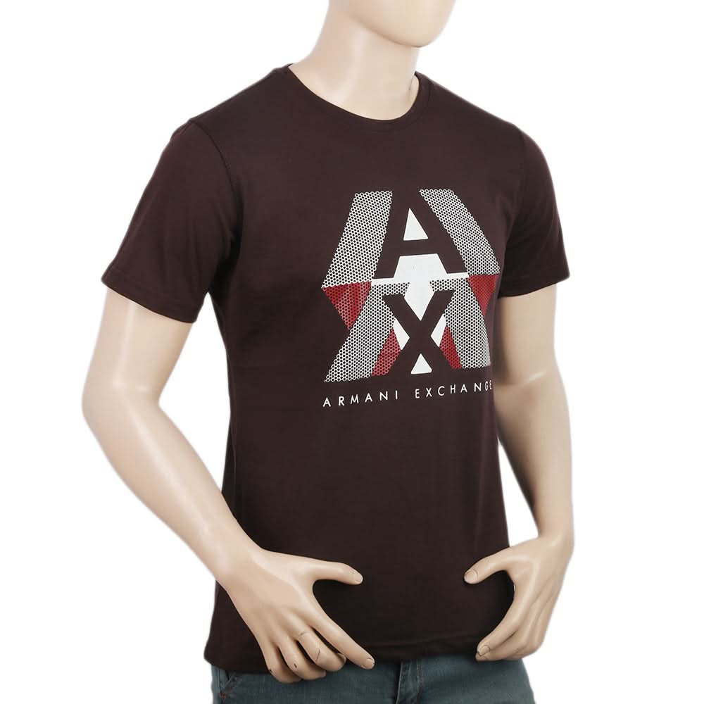 Men's Half Sleeves Printed T-Shirt - Dark Brown, Men, T-Shirts And Polos, Chase Value, Chase Value
