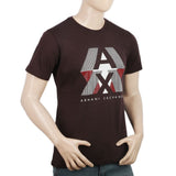 Men's Half Sleeves Printed T-Shirt - Dark Brown, Men, T-Shirts And Polos, Chase Value, Chase Value