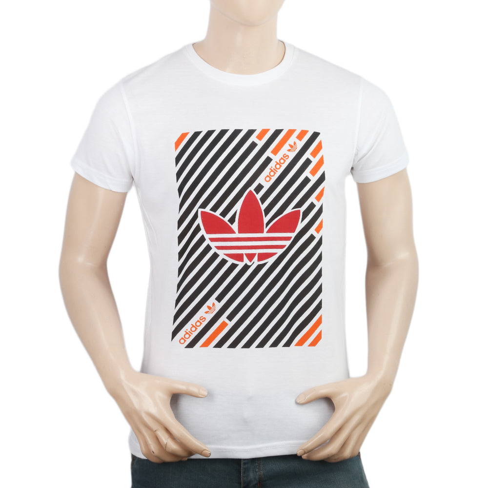 Men's Half Sleeves Printed T-Shirt - White, Men, T-Shirts And Polos, Chase Value, Chase Value