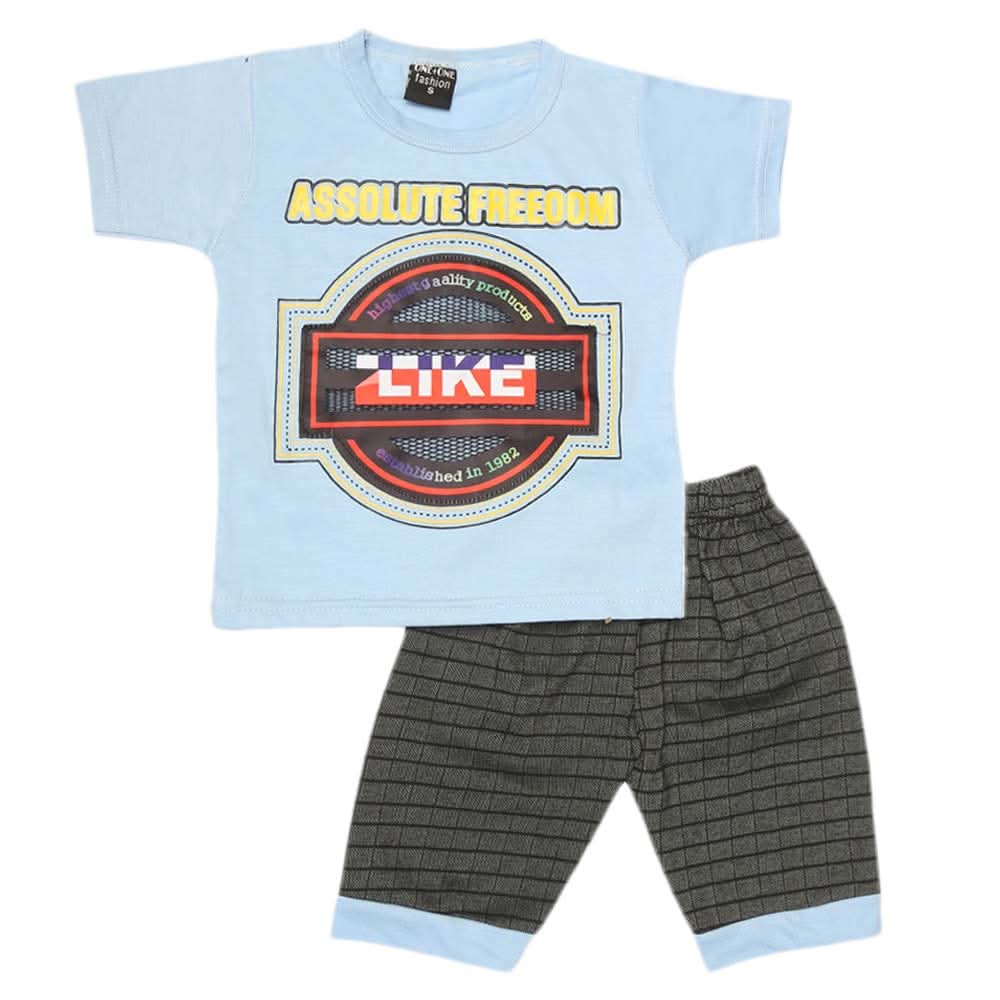 Boys 2 Pcs Suit Half Sleeves - Blue, Kids, Boys Sets And Suits, Chase Value, Chase Value