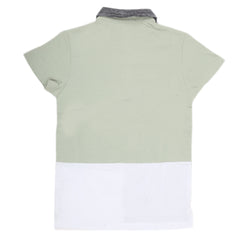 Boys Half Sleeves Round Neck T-Shirt - Light Green, Kids, Boys T-Shirts, Chase Value, Chase Value