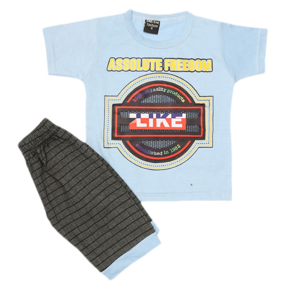 Boys 2 Pcs Suit Half Sleeves - Blue, Kids, Boys Sets And Suits, Chase Value, Chase Value