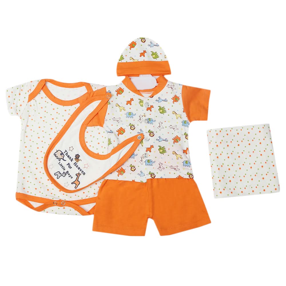 Gift Set 6Pcs - Orange, Kids, Newborn Boys Sets And Suits, Chase Value, Chase Value