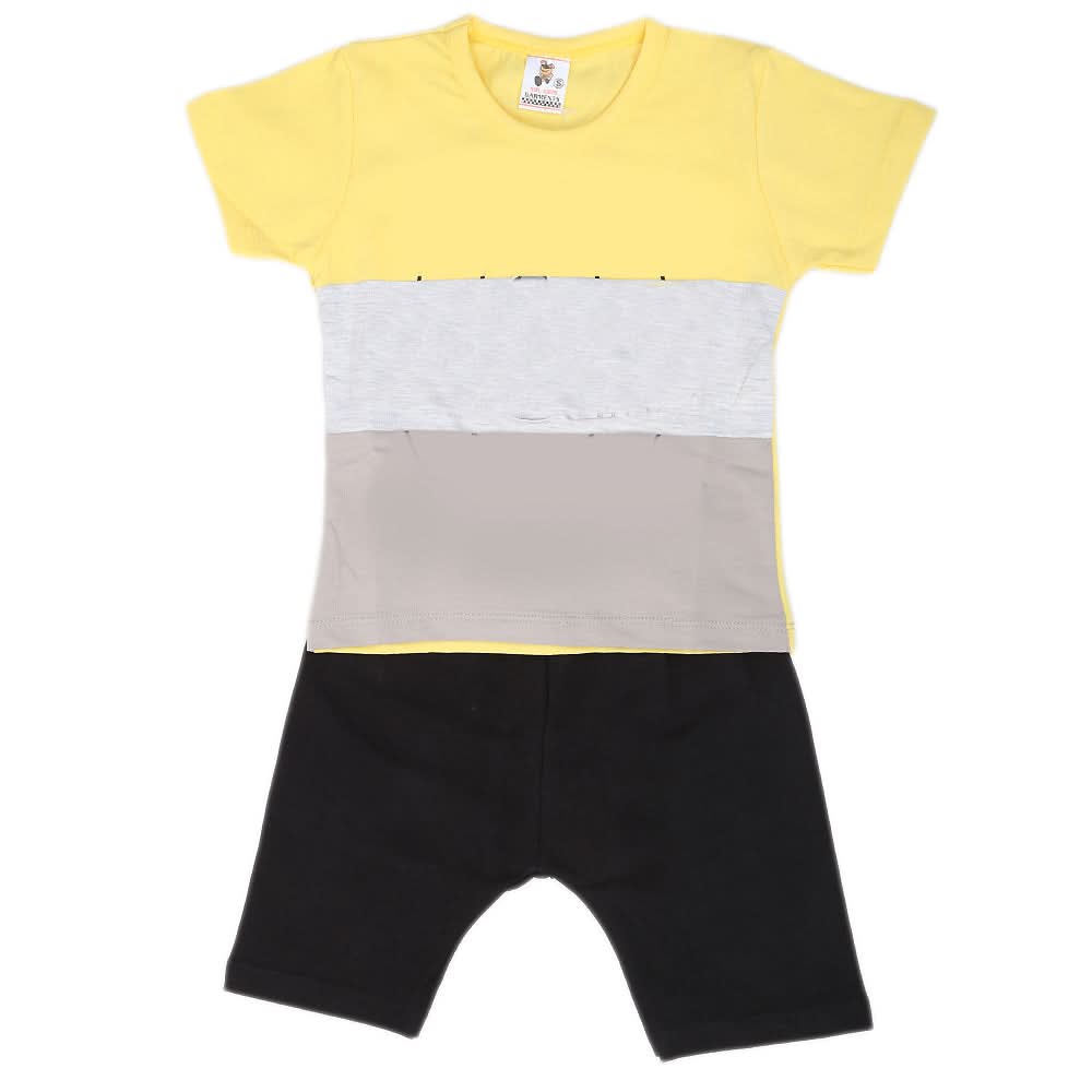 Boys Half Sleeves 2 Piece Suit - Yellow, Kids, Boys Sets And Suits, Chase Value, Chase Value
