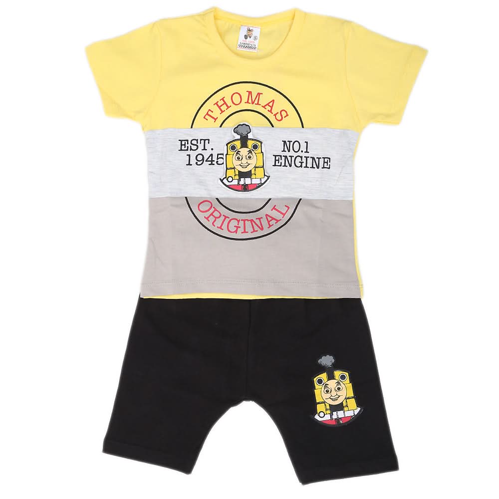 Newborn Boys Half Sleeves Suit - Yellow, Kids, Newborn Boys Sets And Suits, Chase Value, Chase Value
