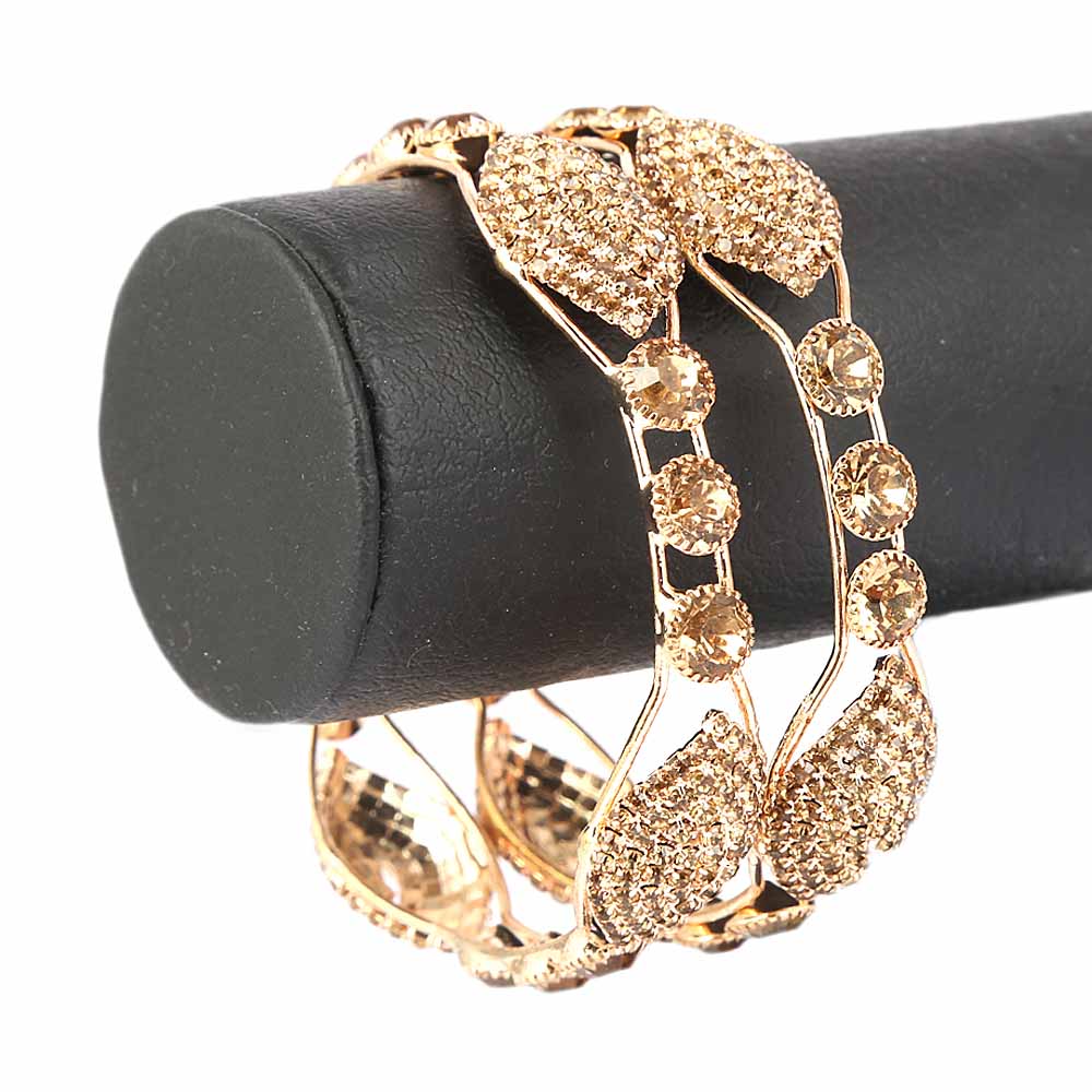 Women's Stone Bangle 2 Pcs  - Golden, Women, Bangles & Bracelets, Chase Value, Chase Value