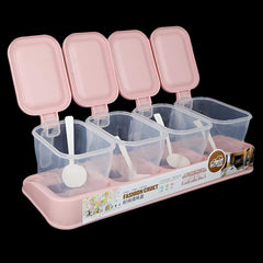 Spice Box 4 Pcs - Pink, Crockery & Kitchenware, Chase Value, Chase Value