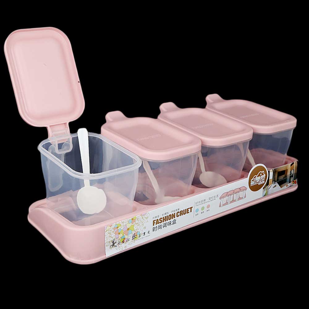 Spice Box 4 Pcs - Pink, Crockery & Kitchenware, Chase Value, Chase Value