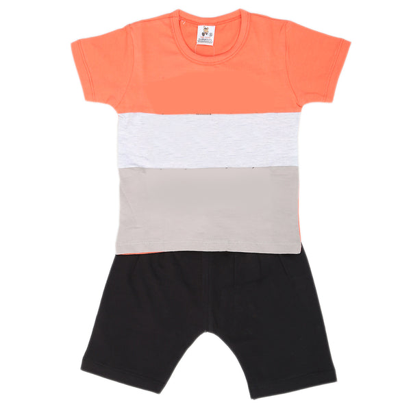 Newborn Boys Half Sleeves Suit - Peach, Kids, New Born Boys Sets And Suits, Chase Value, Chase Value