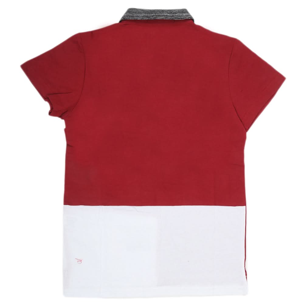 Boys Half Sleeves Round Neck T-Shirt - Maroon, Kids, Boys T-Shirts, Chase Value, Chase Value