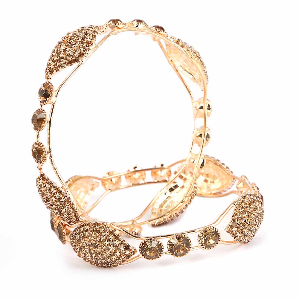 Women's Stone Bangle 2 Pcs  - Golden, Women, Bangles & Bracelets, Chase Value, Chase Value