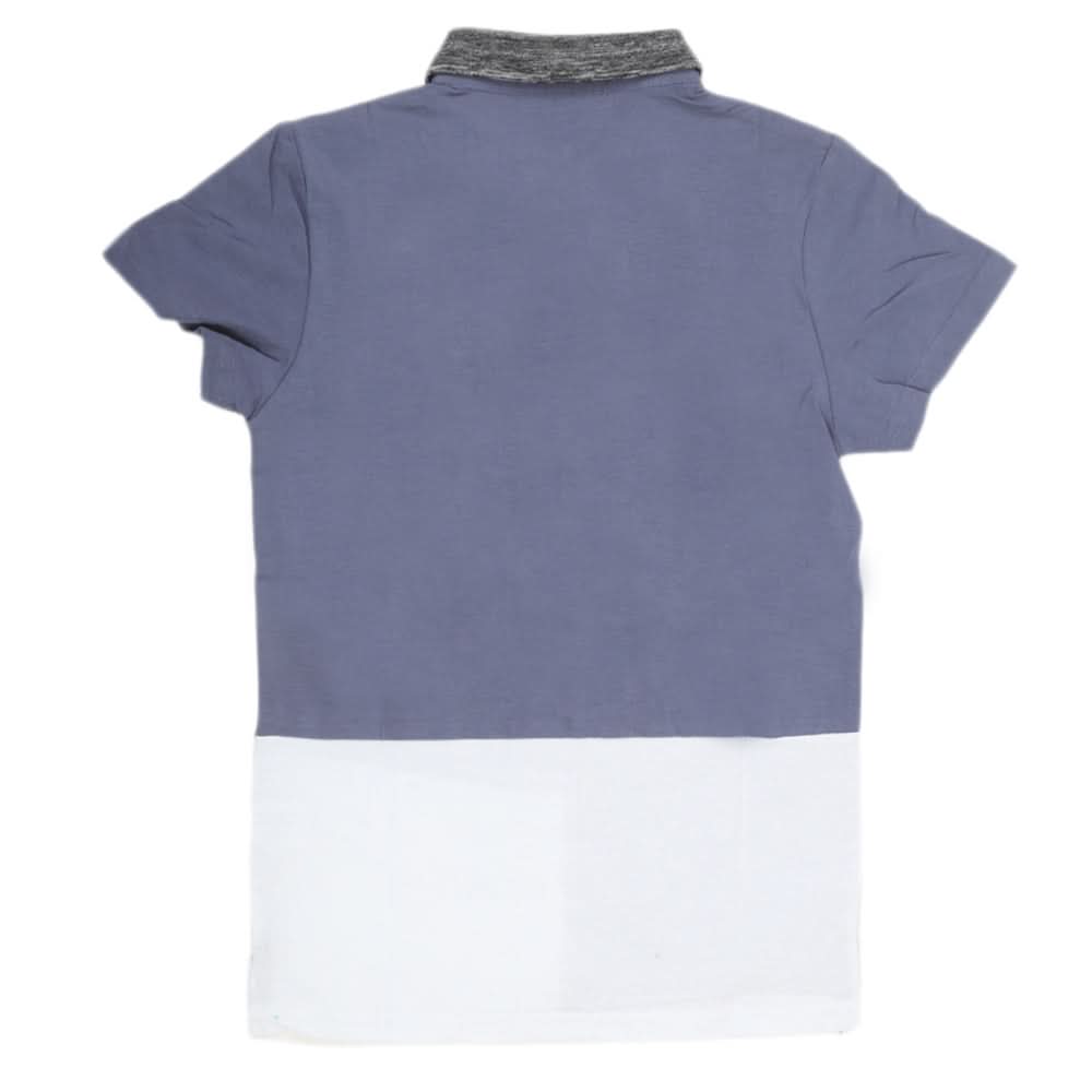 Boys Half Sleeves Round Neck T-Shirt - Steel Blue, Kids, Boys T-Shirts, Chase Value, Chase Value