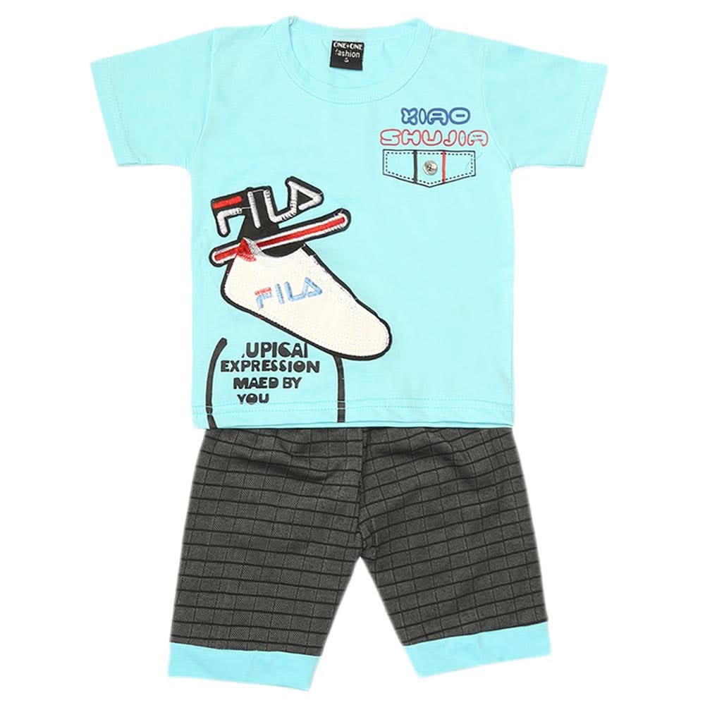 Boys 2 Pcs Suit Half Sleeves - Blue, Kids, Boys Sets And Suits, Chase Value, Chase Value