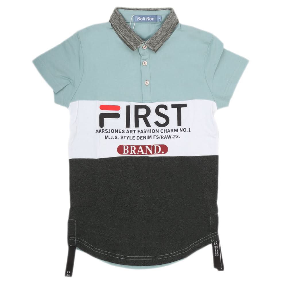 Boys Half Sleeves Round Neck T-Shirt - Cyan, Kids, Boys T-Shirts, Chase Value, Chase Value