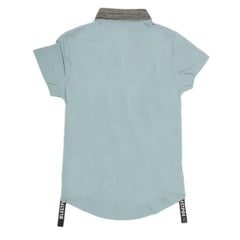 Boys Half Sleeves Round Neck T-Shirt - Cyan, Kids, Boys T-Shirts, Chase Value, Chase Value