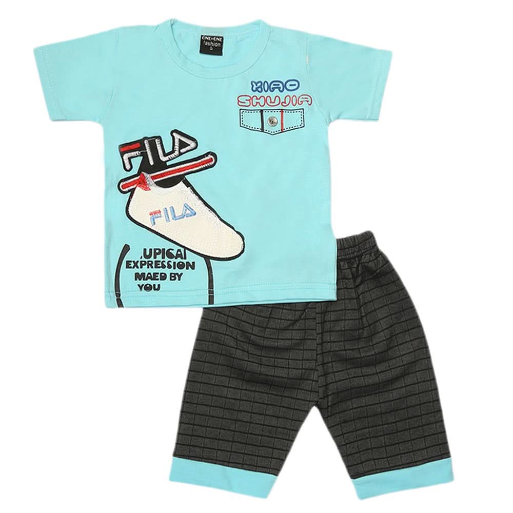 Boys 2 Pcs Suit Half Sleeves - Blue, Kids, Boys Sets And Suits, Chase Value, Chase Value