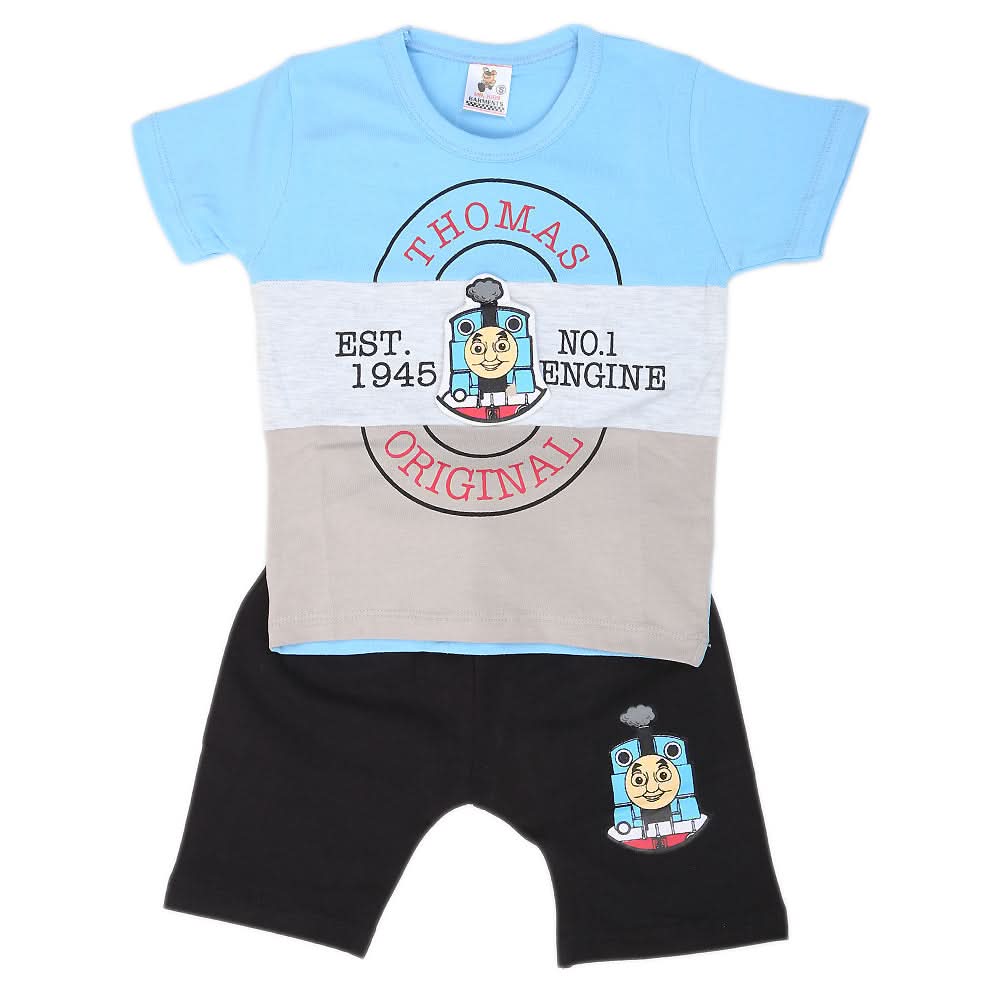 Boys Half Sleeves 2 Piece Suit - Sky Blue, Kids, Boys Sets And Suits, Chase Value, Chase Value