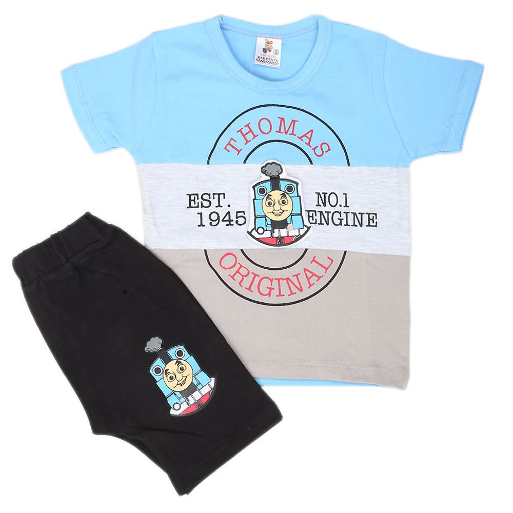 Newborn Boys Half Sleeves Suit - Blue, Kids, New Born Boys Sets And Suits, Chase Value, Chase Value