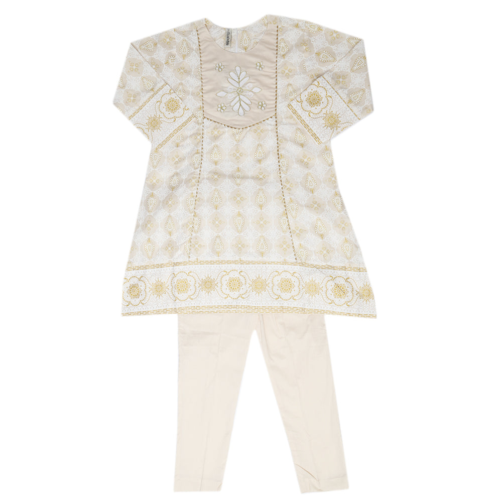 Girls Shalwar Suit - Skin, Girls Shalwar Kameez, Chase Value, Chase Value