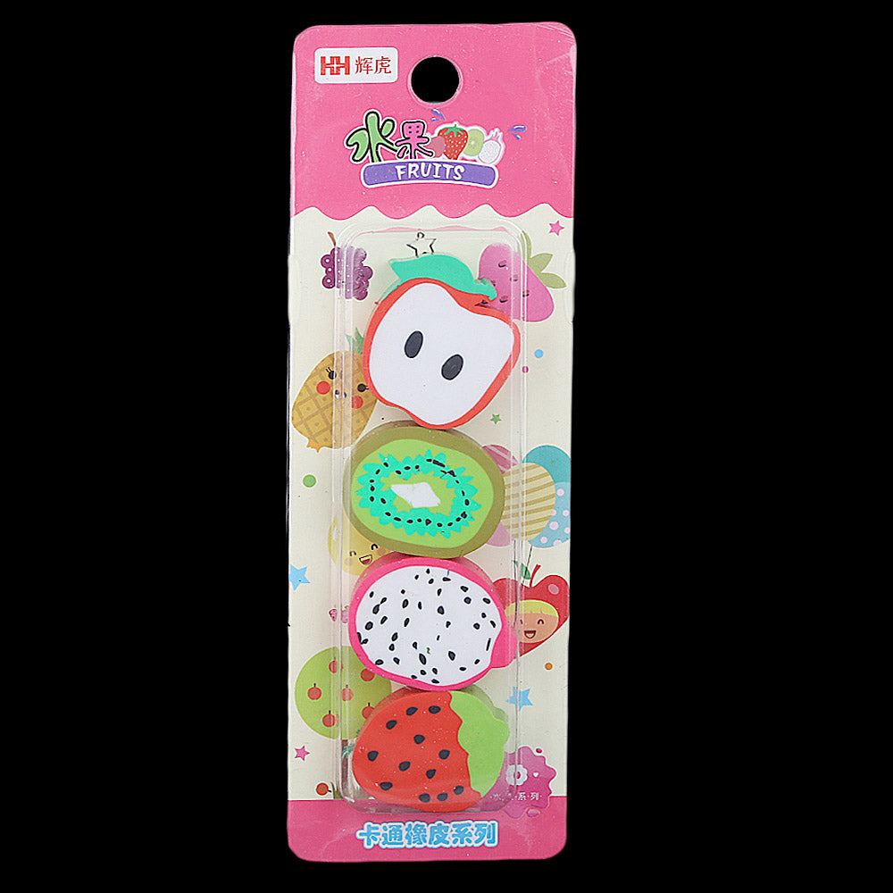 Fruit Eraser 4 Piece Set - Multi, Kids, Pencil Boxes And Stationery Sets, Chase Value, Chase Value